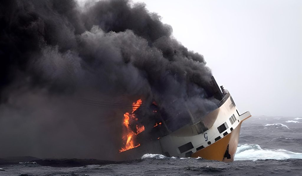 İtalyan kargo gemisinde Yangın