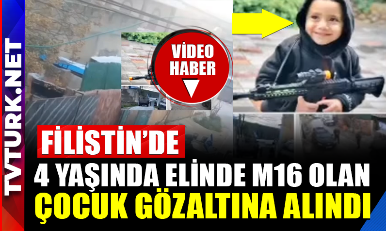 İsrail kameralar karşısında 4 yaşında elinde m16  olan çocuğu gözaltına aldı